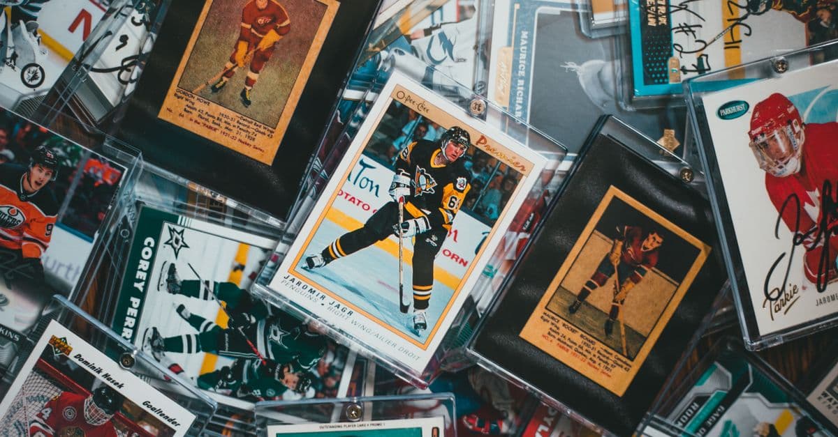 A pile of protected collectible trading cards
