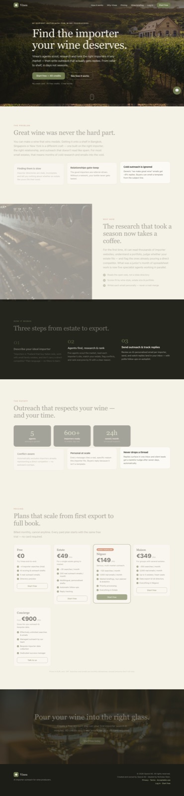 Vinea Marketing-Landingpage